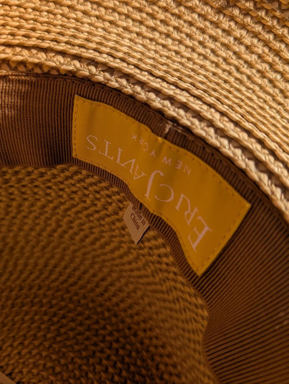 Eric Javits - Foldable Squishee - Straw Bucket Hat in Natural Beige - Size M/L - Picture 12 of 16